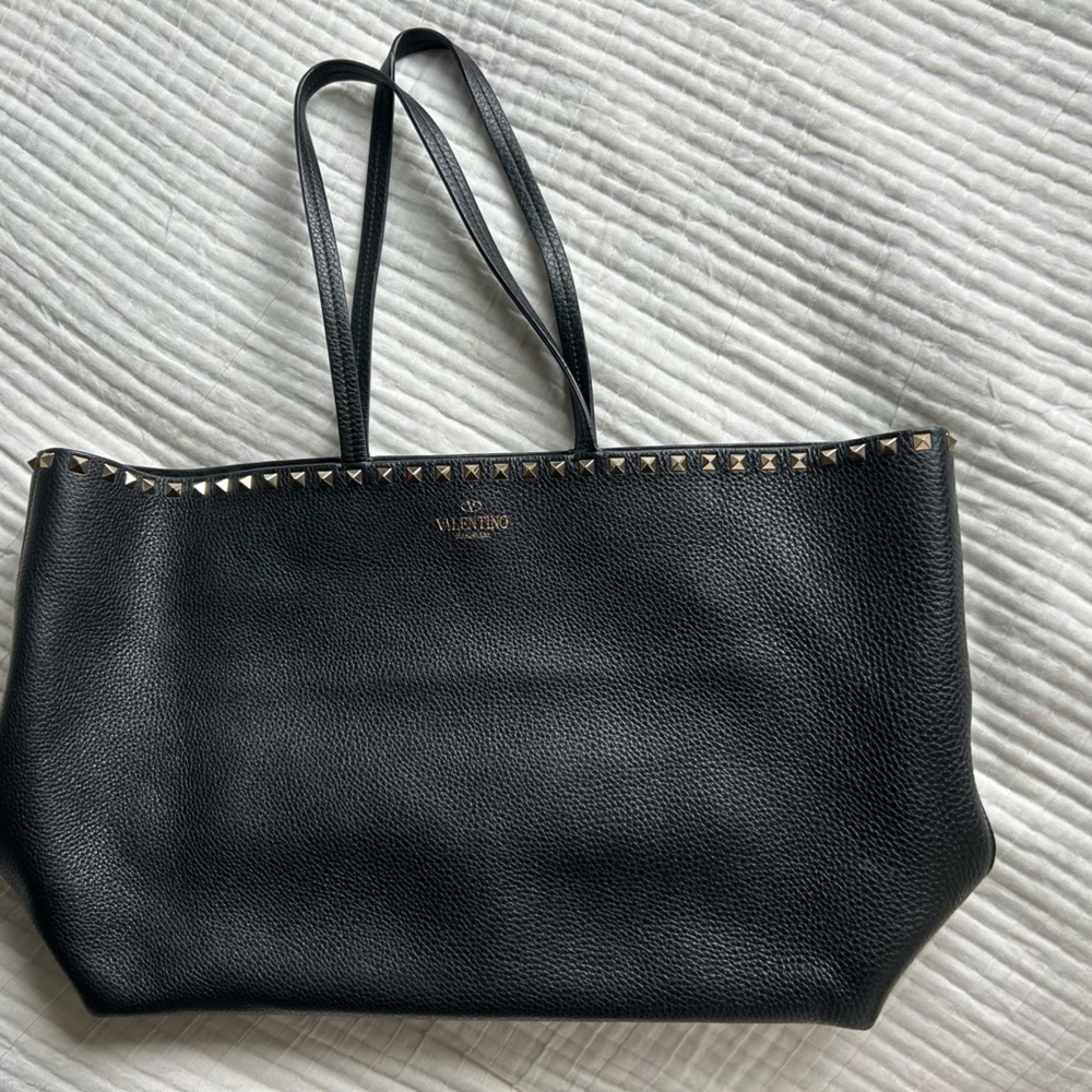 Valentino Garavani Black Tote with Gold Accents